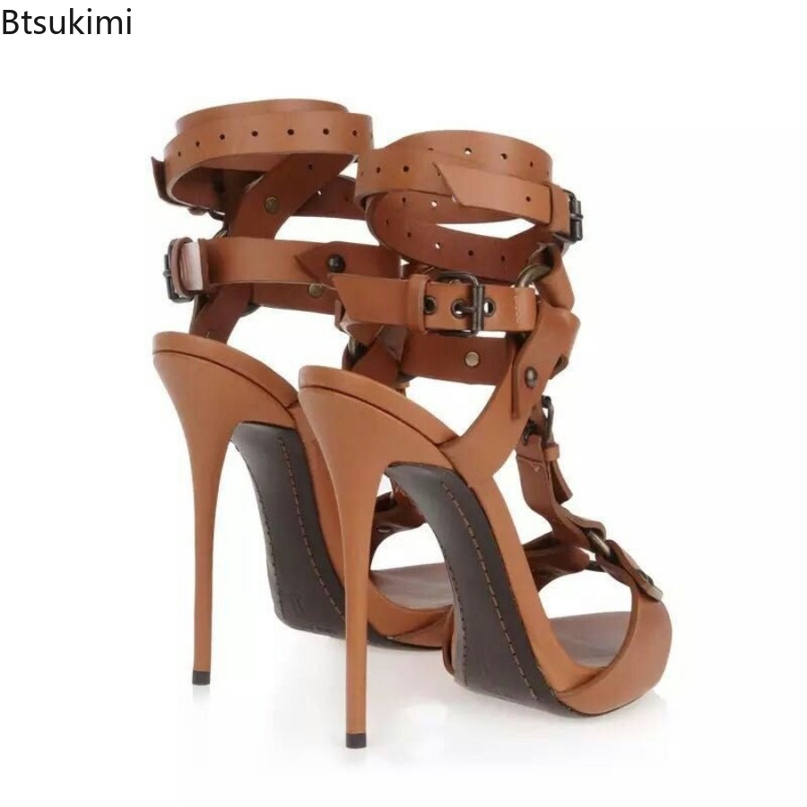 Sexy Circle Cross Strappy Glad - Sandal Strappy Heeled 评论和价格
