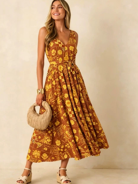 Summer 2026 Large Size Floral  - Linen Dress Wrap 评论和价格